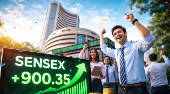 Sensex Surges 900 Points as Stock Market Rebounds on Improving Global Sentiment Sensex Surges 900 Points as Market Rebounds on Improving Global Sentiment