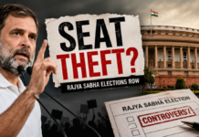 Rahul Gandhi Seat Theft Claim Sparks Rajya Sabha Row Rahul Gandhi Alleges Seat Theft in Rajya Sabha Polls