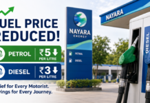 Nayara Energy Cuts Petrol Price by ₹5 and Diesel by ₹3 Nayara Energy Cuts Petrol Price by ₹5 and Diesel by ₹3